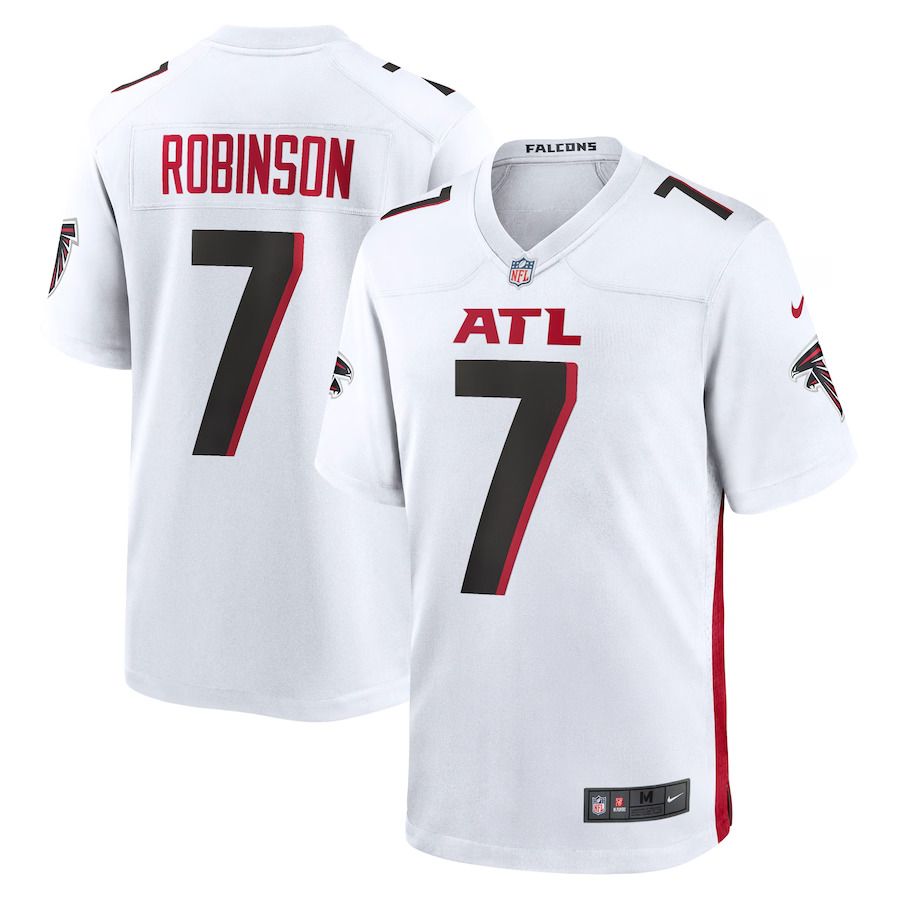 Men Atlanta Falcons 7 Bijan Robinson Nike White 2023 NFL Draft First Round Pick Game Jersey